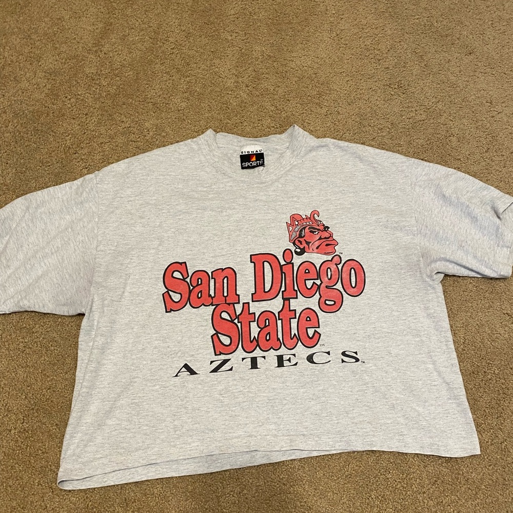 Vintage San Diego State Aztecs Cropped Tshirt Signal Sports